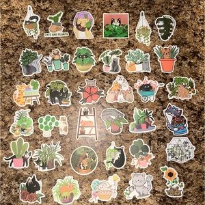 Cats & Plants Stickers